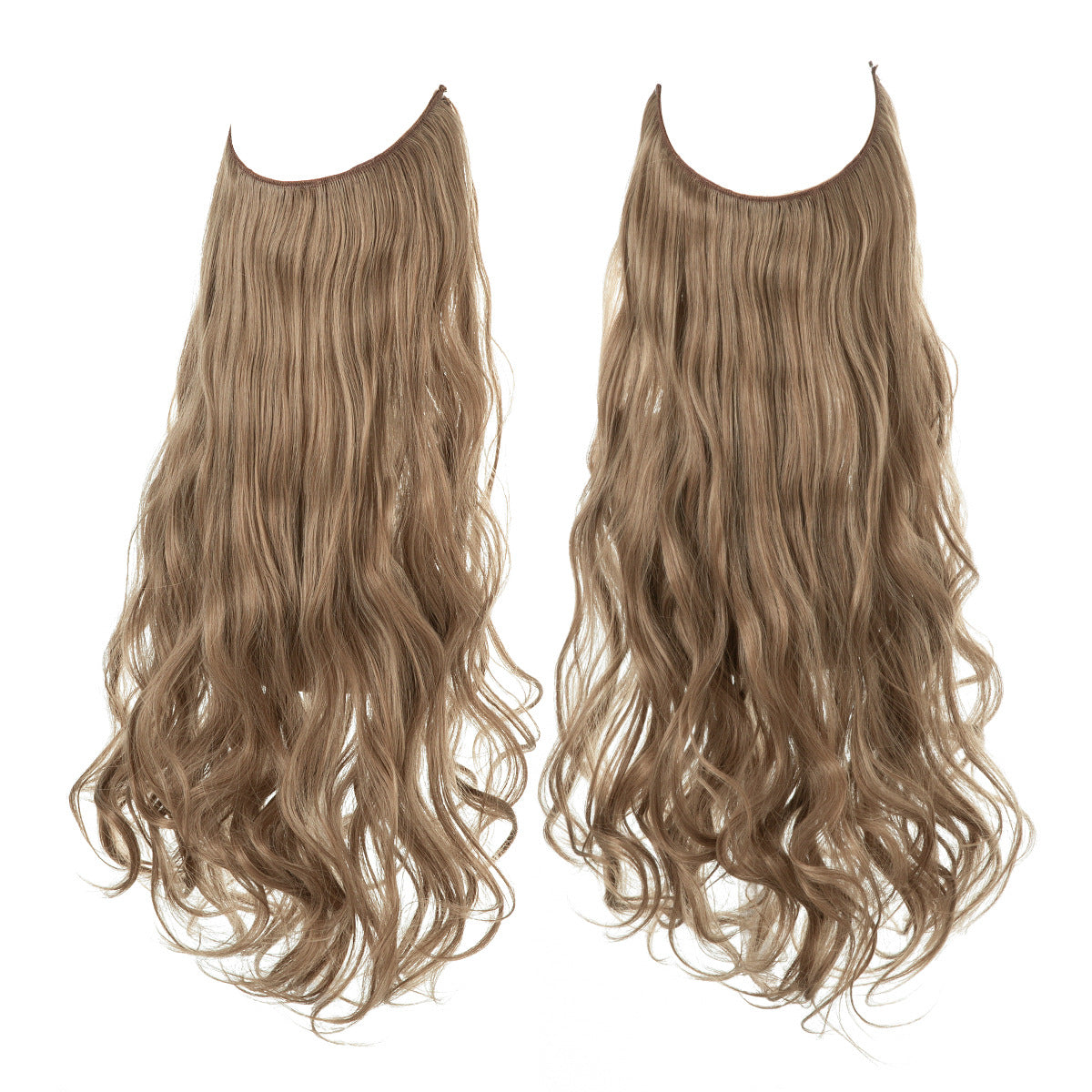 European and American wig one-piece hair quantity multiple U-shaped hair extension female fishing line wig invisible natural long curly hair