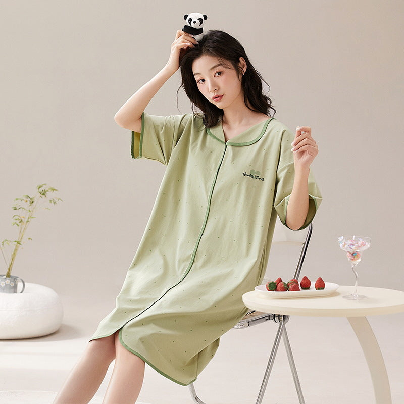 Women's pure cotton home wear with chest pads