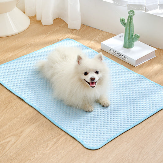 Summer Pet Ice Silk Pad Cooling and Cooling Dog Pad Cat Pad Portable Car Home Cold Pad Breathable Sleeping Pad Mattress