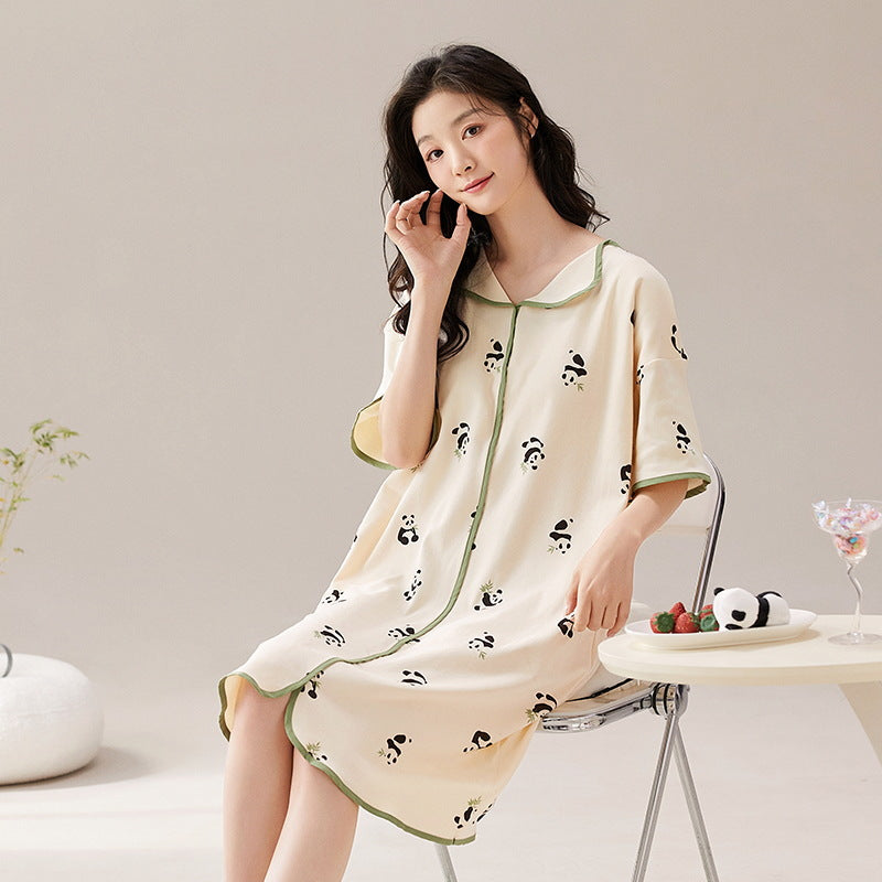 Women's pure cotton home wear with chest pads