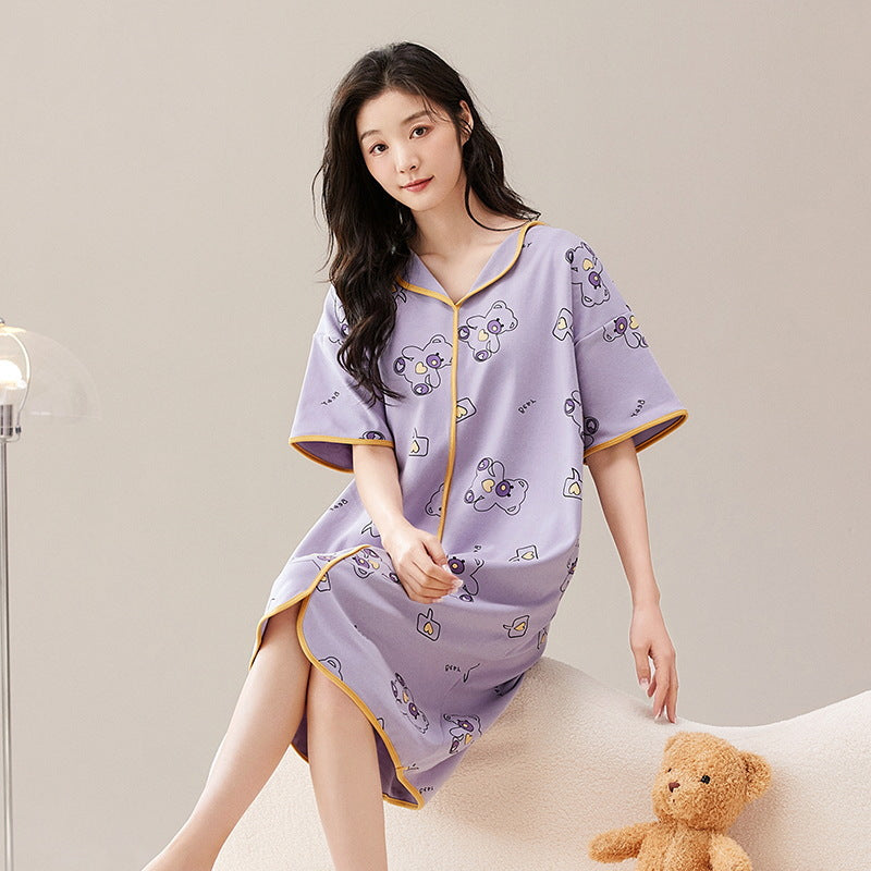 Women's pure cotton home wear with chest pads