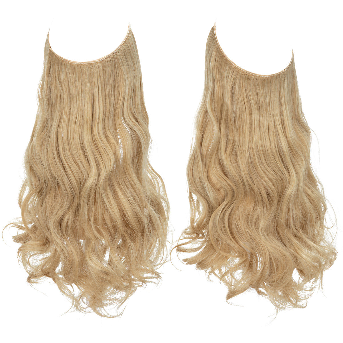 European and American wig one-piece hair quantity multiple U-shaped hair extension female fishing line wig invisible natural long curly hair