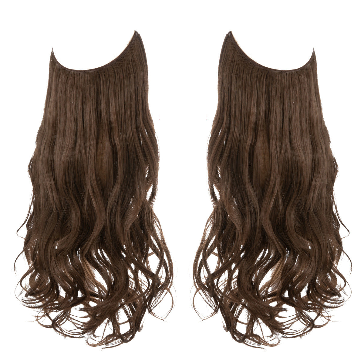 European and American wig one-piece hair quantity multiple U-shaped hair extension female fishing line wig invisible natural long curly hair