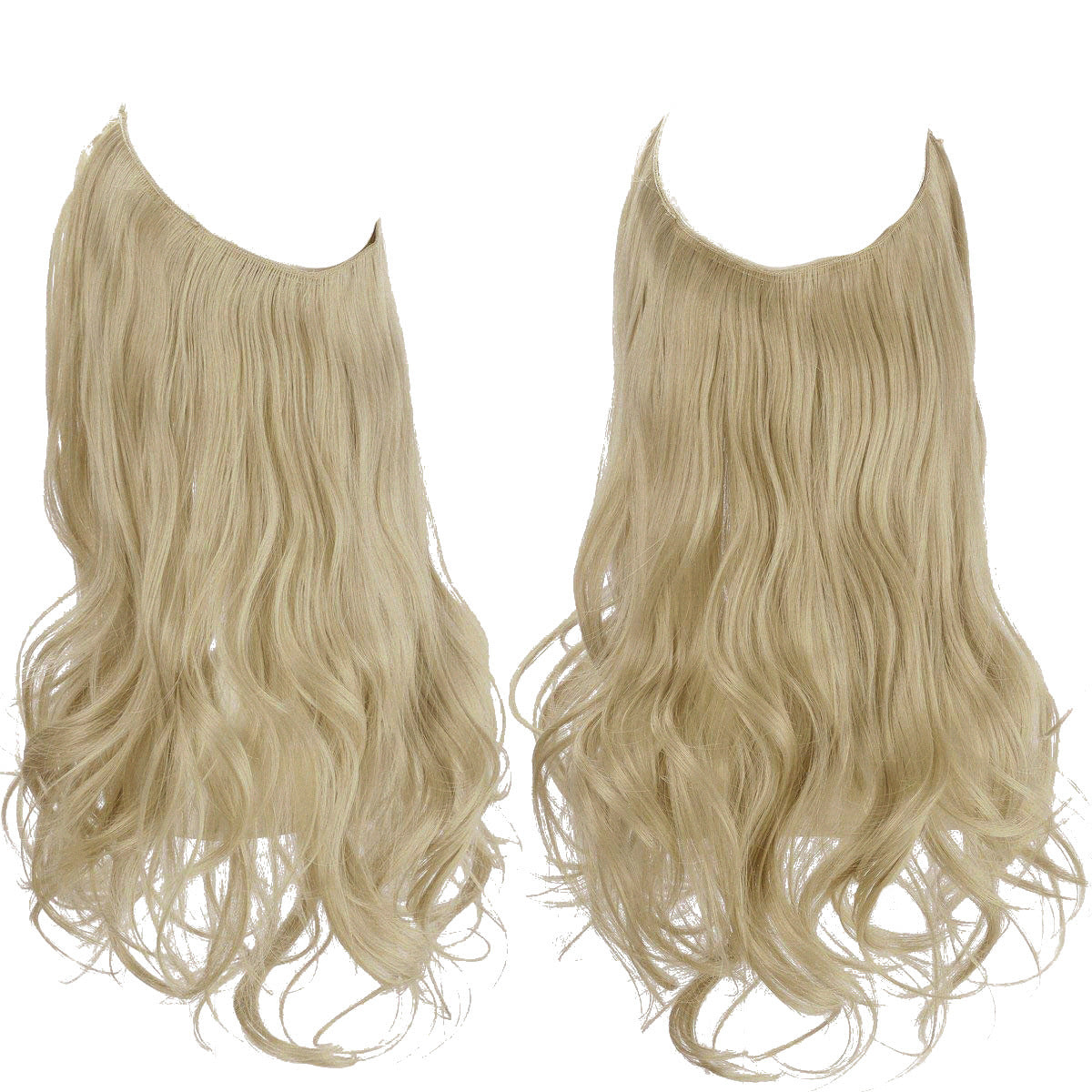 European and American wig one-piece hair quantity multiple U-shaped hair extension female fishing line wig invisible natural long curly hair