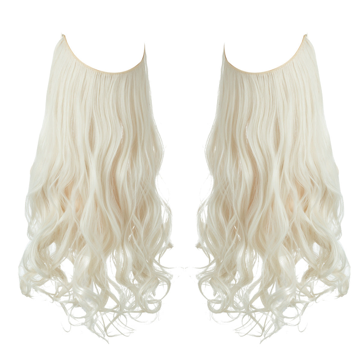 European and American wig one-piece hair quantity multiple U-shaped hair extension female fishing line wig invisible natural long curly hair