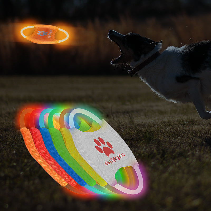 Pet luminous products LED rechargeable pet luminous Frisbee dog dog training toy pet dog dog toy Frisbee