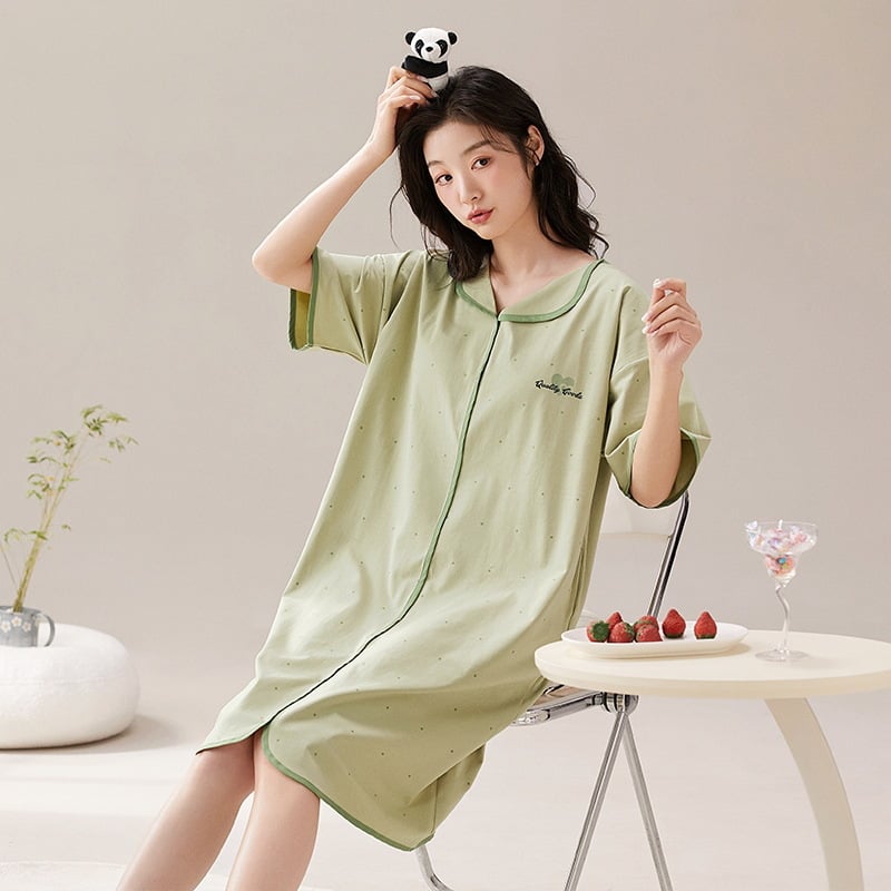 Women's pure cotton home wear with chest pads